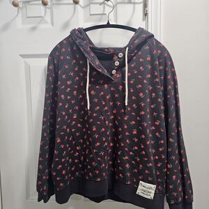 Floral Print Cowl Neck Sweater